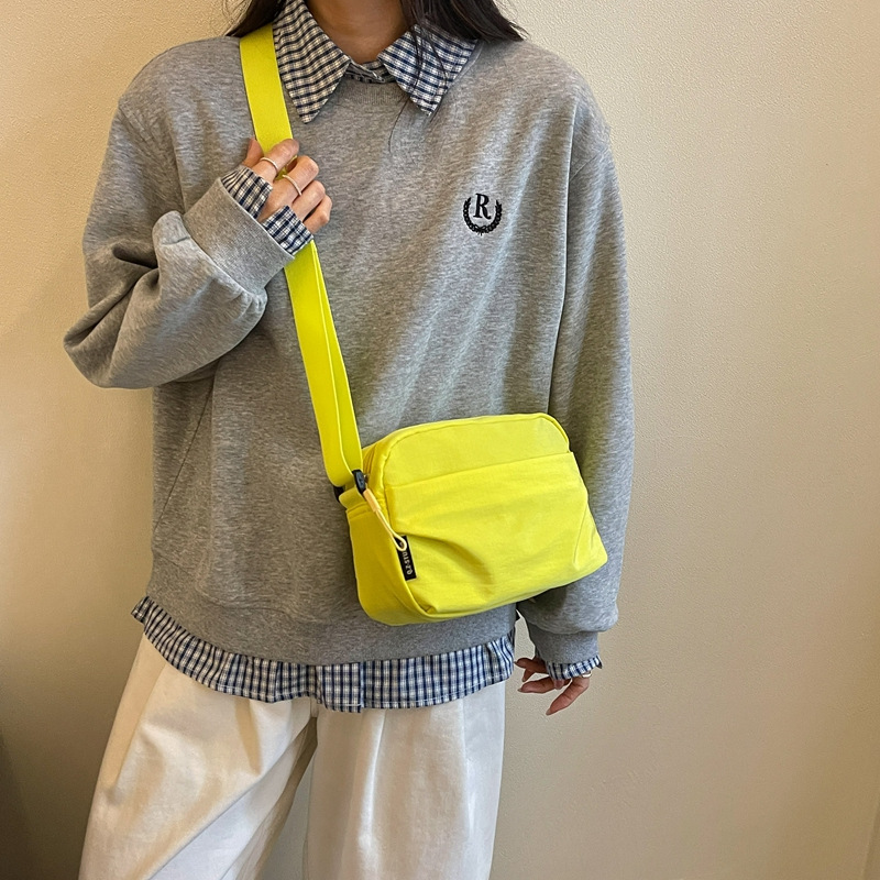 Women Bags Zip - Women's Casual Yellow Nylon Sling Bag
