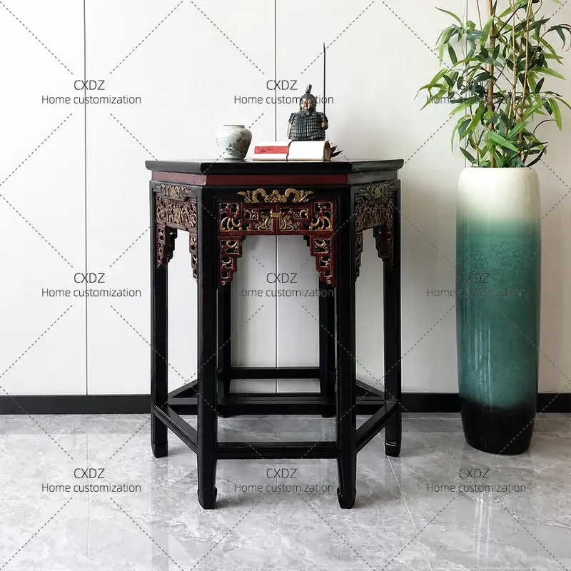 Half Moon Crescent - Ming Qing Style Solid Wood Carved