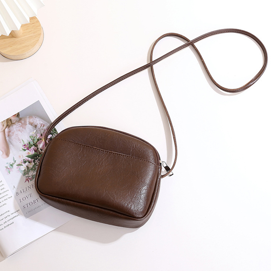 Women Bags Zip - Retro women's simple soft pu leather