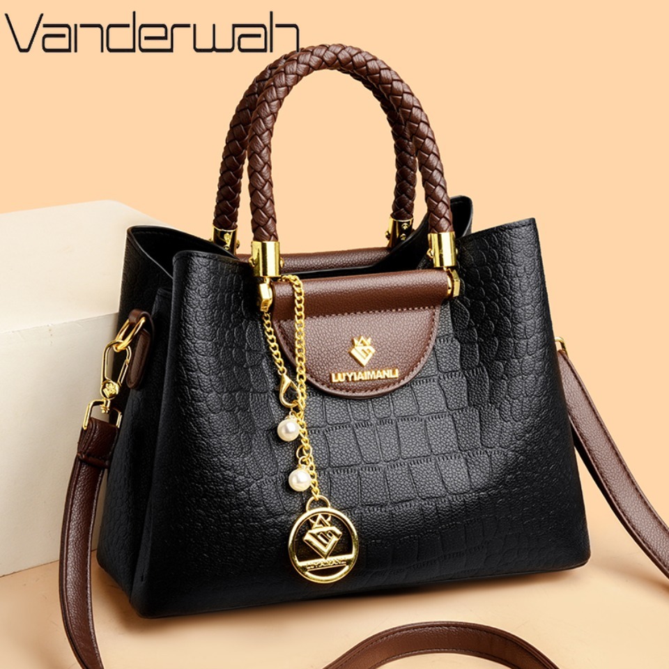 Women'S Tote Bags Designer - Woven Handle Genuine Brand High Quality