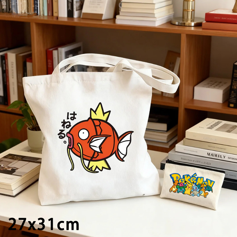 Women'S Bags Cross Body - 2PCS Pokemoned Canvas Bag and Coin
