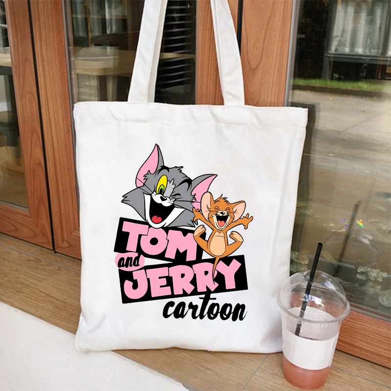 Women Bags Medium Size - Tom and Jerry Cute Canvas Bag