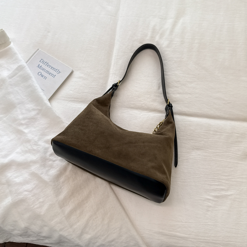 Retro suede women's shoulder b - Half Moon Crescent 评论和价格