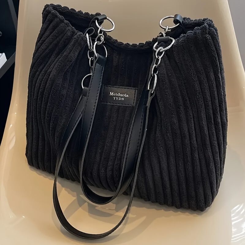 Large Capacity Corduroy Tote B - Women Bags Zip 评论和价格