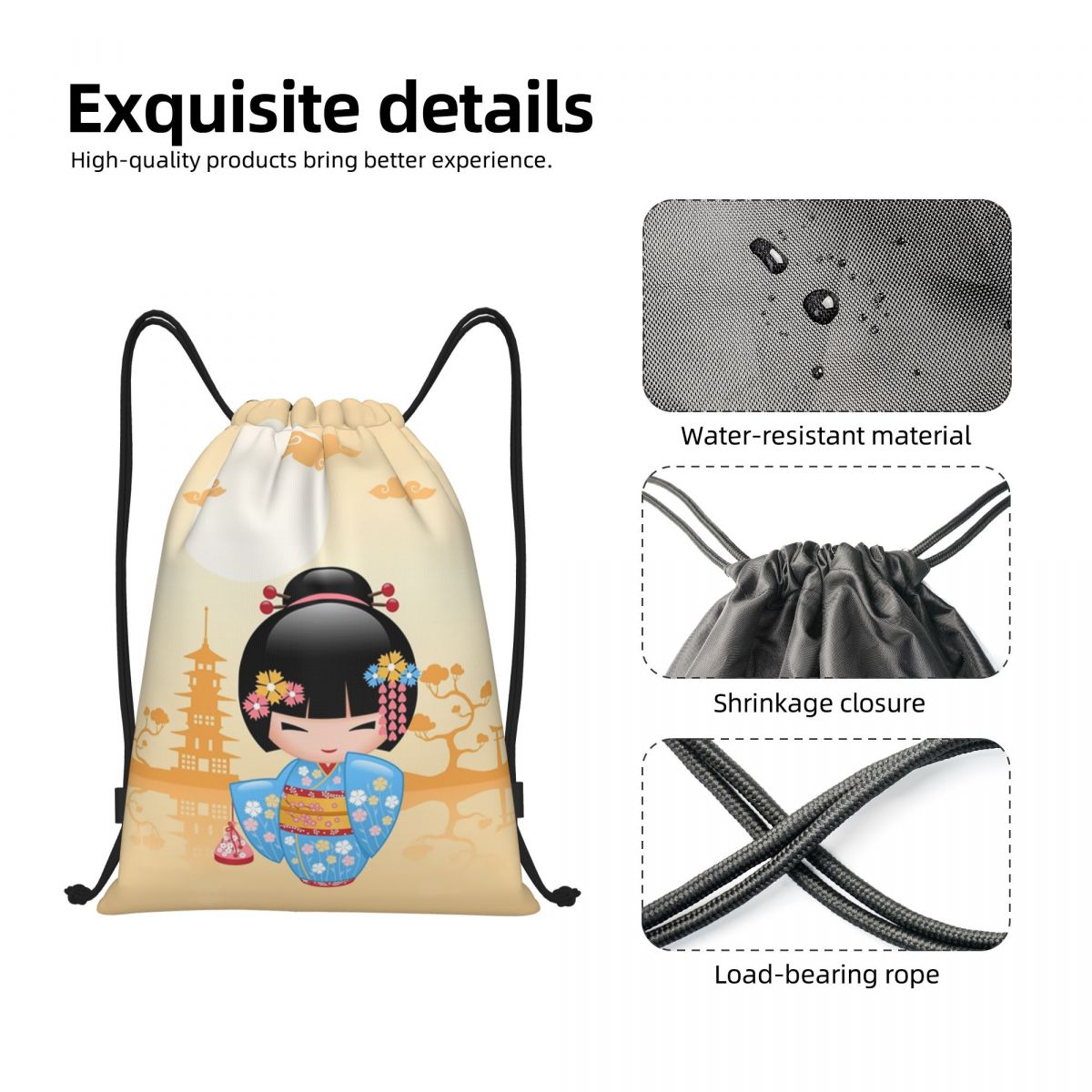 Japanese Maiko Kokeshi Doll Dr - Women Bags Vector 评论和价格
