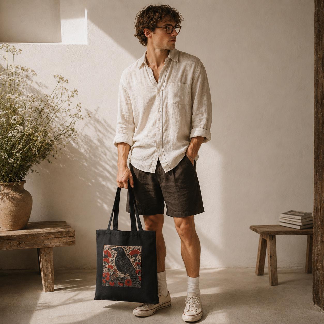 Whimsigoth Crow Canvas Tote Li - Women Bags Edgars 评论和价格