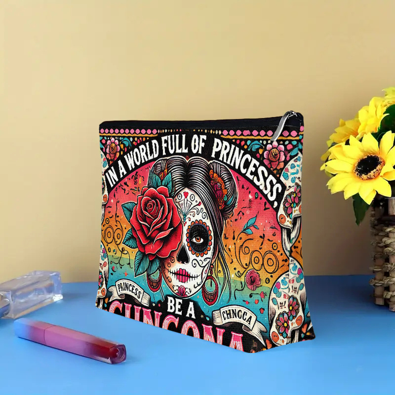 A Flower and skull cosmetic ba - Women Bags In Amazon 评论和价格