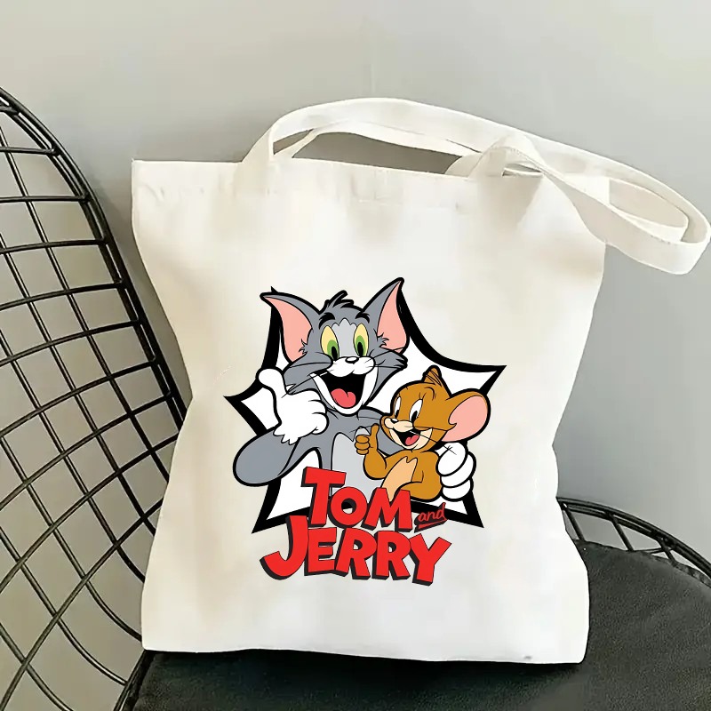 Tom and Jerry Cute Canvas Bag  - Women Bags Medium Size 评论和价格
