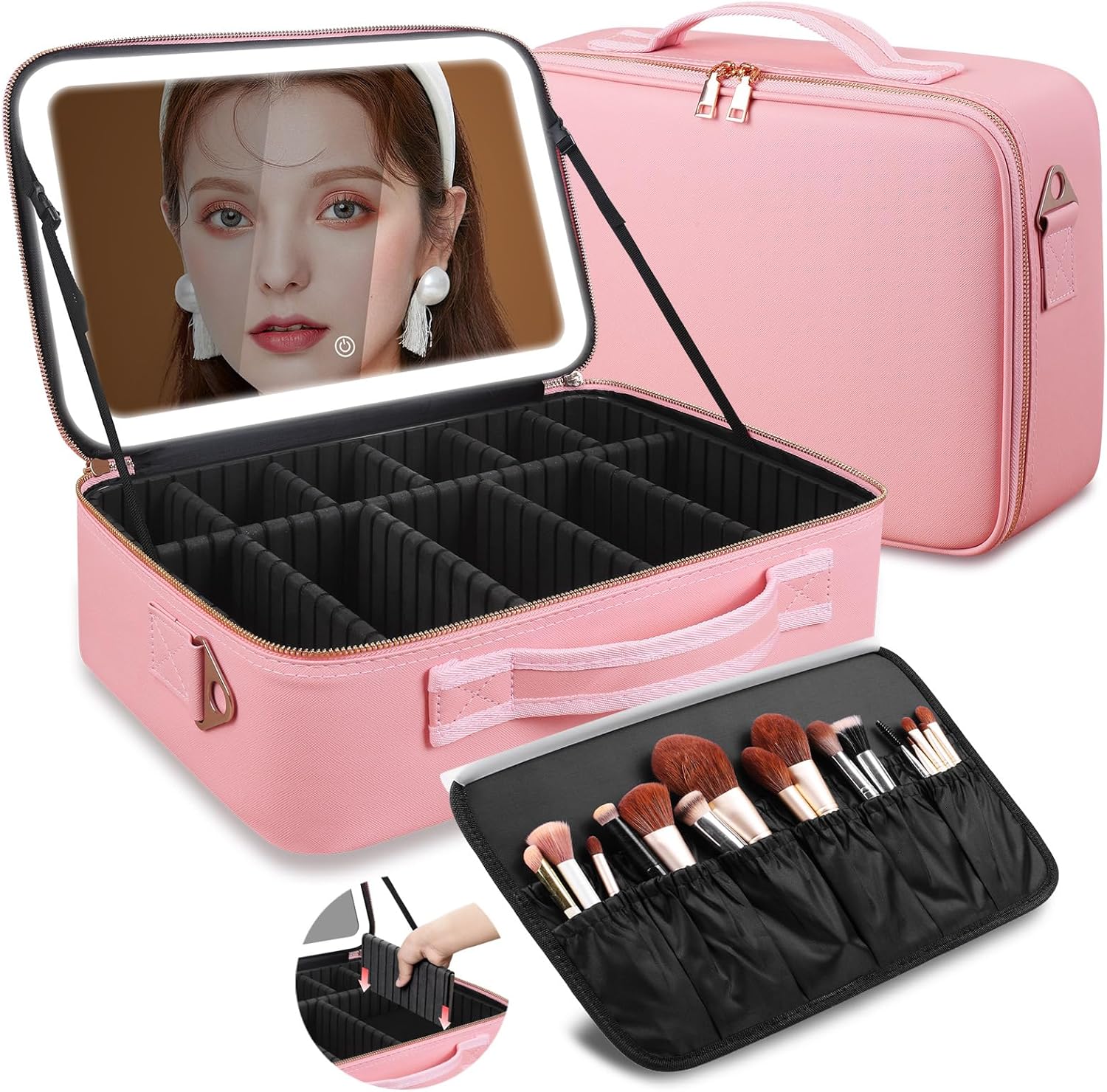 Large Capacity Makeup Bag 15'' - Women Bags Medium Size 评论和价格