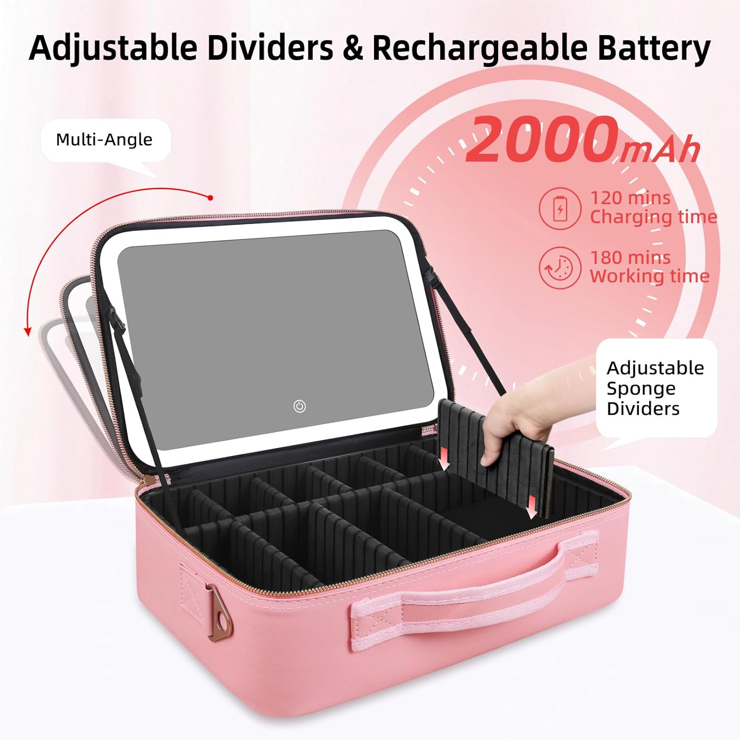 Large Capacity Makeup Bag 15'' - Women Bags Medium Size 评论和价格